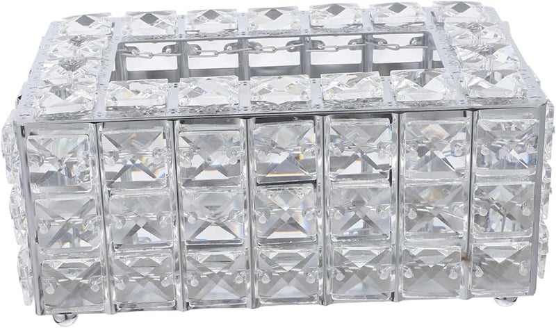 غطاء صندوق المناديل الكريستالي حامل المناديل المعدني للمنزل المكتب السيارة - Image 1